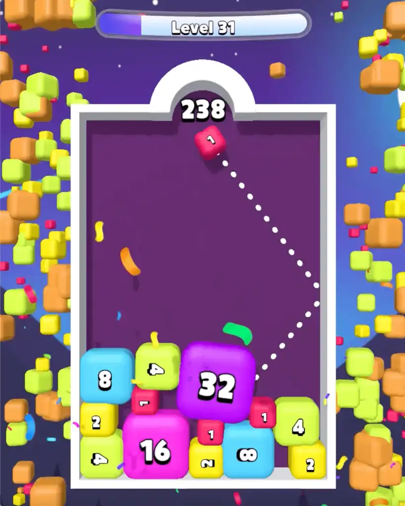 🧊 2048 Shooter Merge – Aim, Bounce & Combine! screenshot 4
