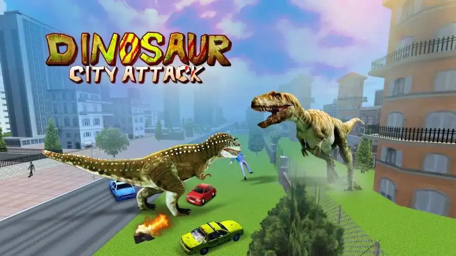 Angry Dinosaur Simulator Games: City Attack 3D screenshot 2