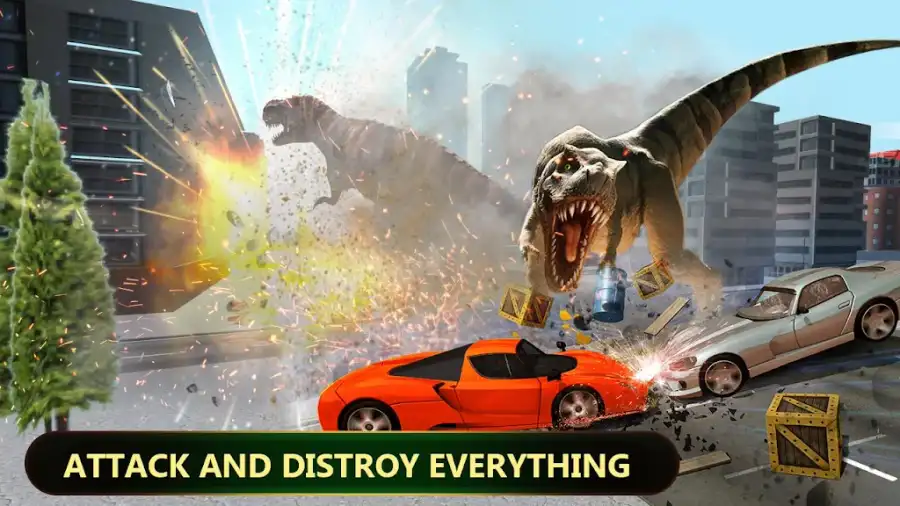 Angry Dinosaur Simulator Games: City Attack 3D screenshot 3