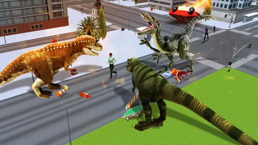 Angry Dinosaur Simulator Games: City Attack 3D screenshot 4