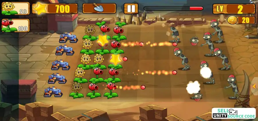 Angry Plants Fighting – Battle of Green Warriors 3D – SellUnitySourceCode.com screenshot 2