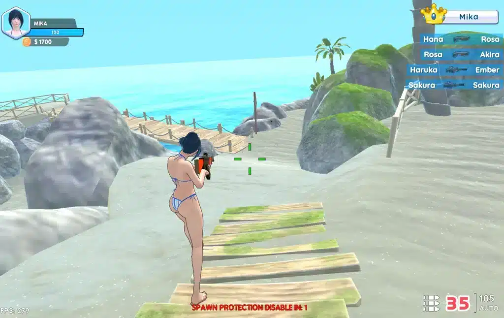 Bikini Beach Anime Girls Assault Game New Unity3D screenshot 4