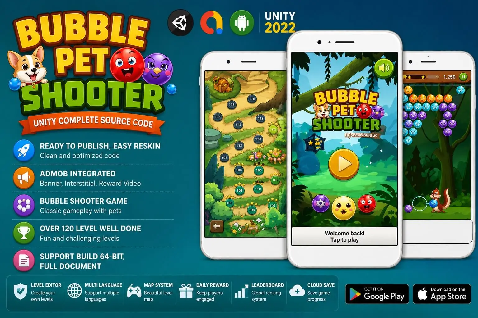 Bubble Shooter Pet – Unity Complete Project source code