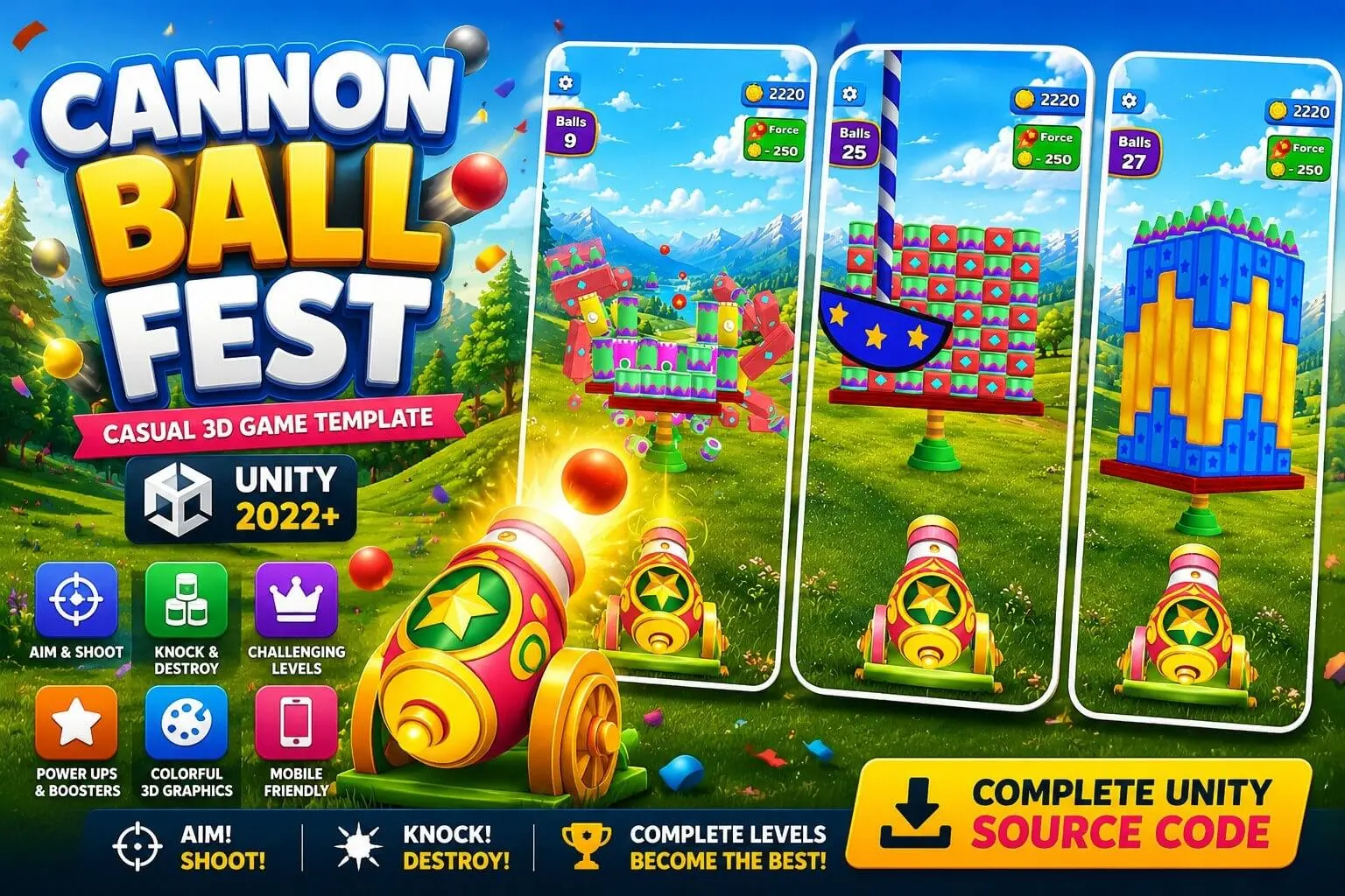 Cannon Ball Fest | Casual 3D Unity Game Template screenshot 6