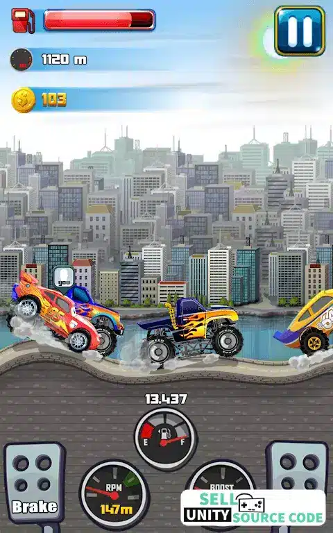 Cars Hill Climb Sellunitysourcecode screenshot 3