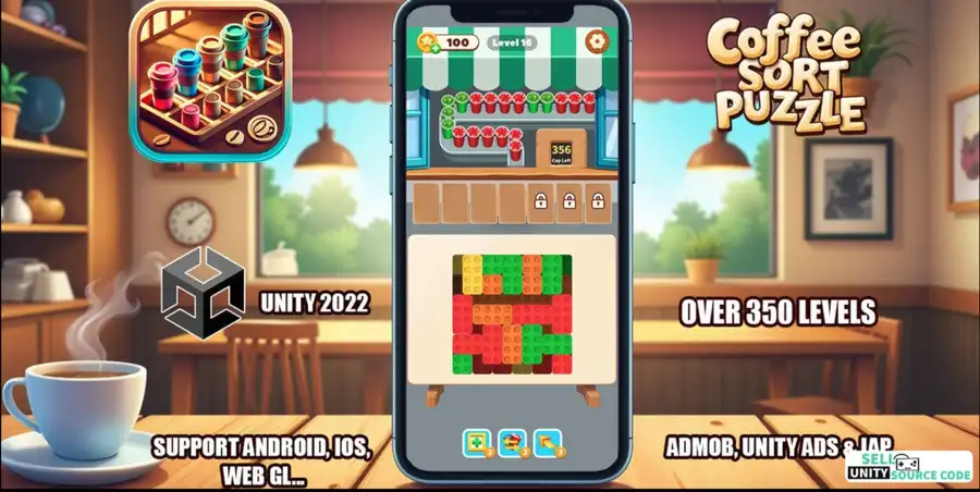 Coffee Sort Puzzle - Unity Game Source Code screenshot 2