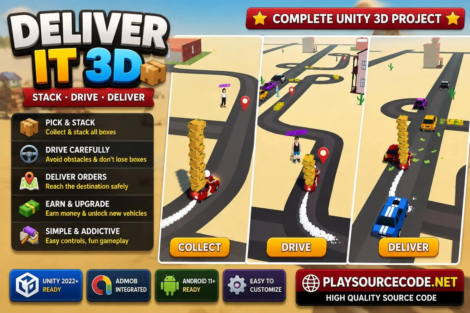 Deliver It 3D Game Unity 3D Source Code source code