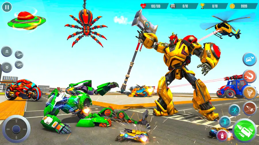 Flying Tiger Robot Car Game 3D SellUnitySourceCode  screenshot 2