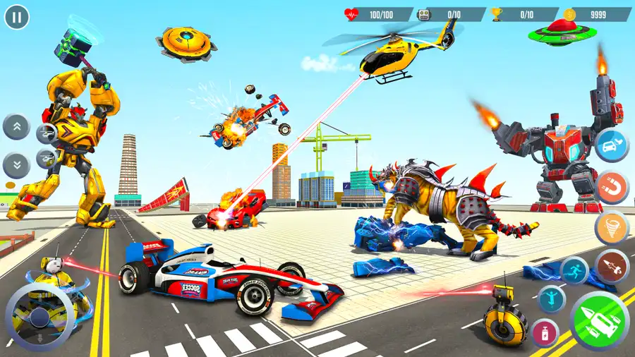 Flying Tiger Robot Car Game 3D SellUnitySourceCode  screenshot 5