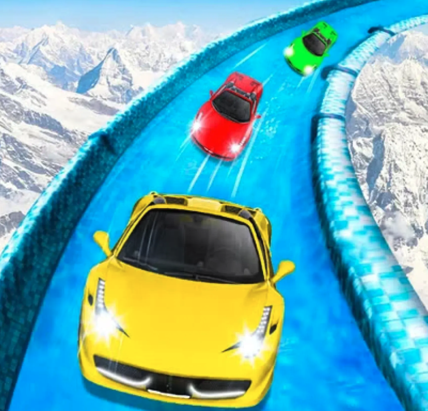 Frozen Water Slide Car Race - Aqua Park Adventure screenshot 2