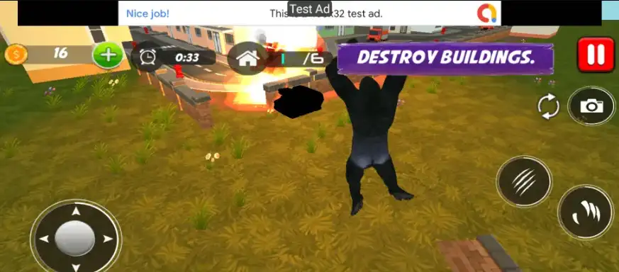 Gorilla Rampage: Angry Kong City Attack 2021 SellUnitySourceCode screenshot 3