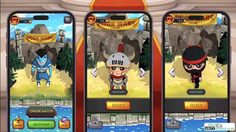 Hook Wars Online Multiplayer (Photon Fusion v2) SellUnitySourceCode screenshot 2