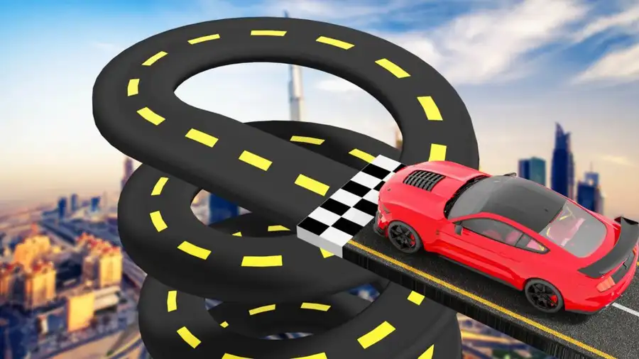 Impossible Road – Mega Ramp Car Stunt SellUnitySourceCode screenshot 3