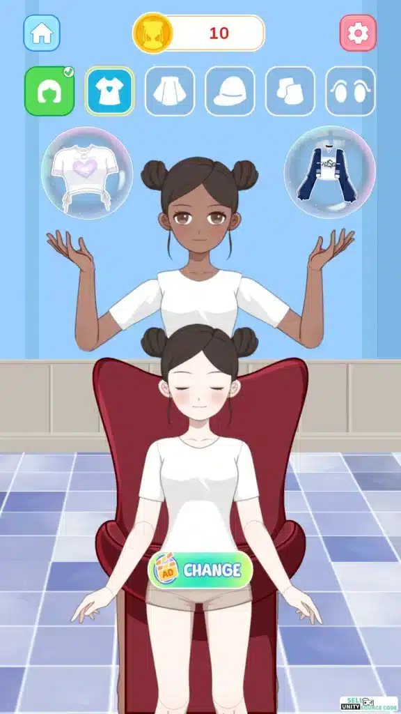 Left or right: Magic Dress up SellUnitySourceCode  screenshot 2