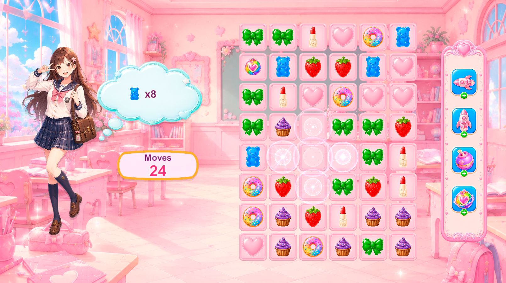 Match-3 Anime date - Unity Source Code screenshot 2