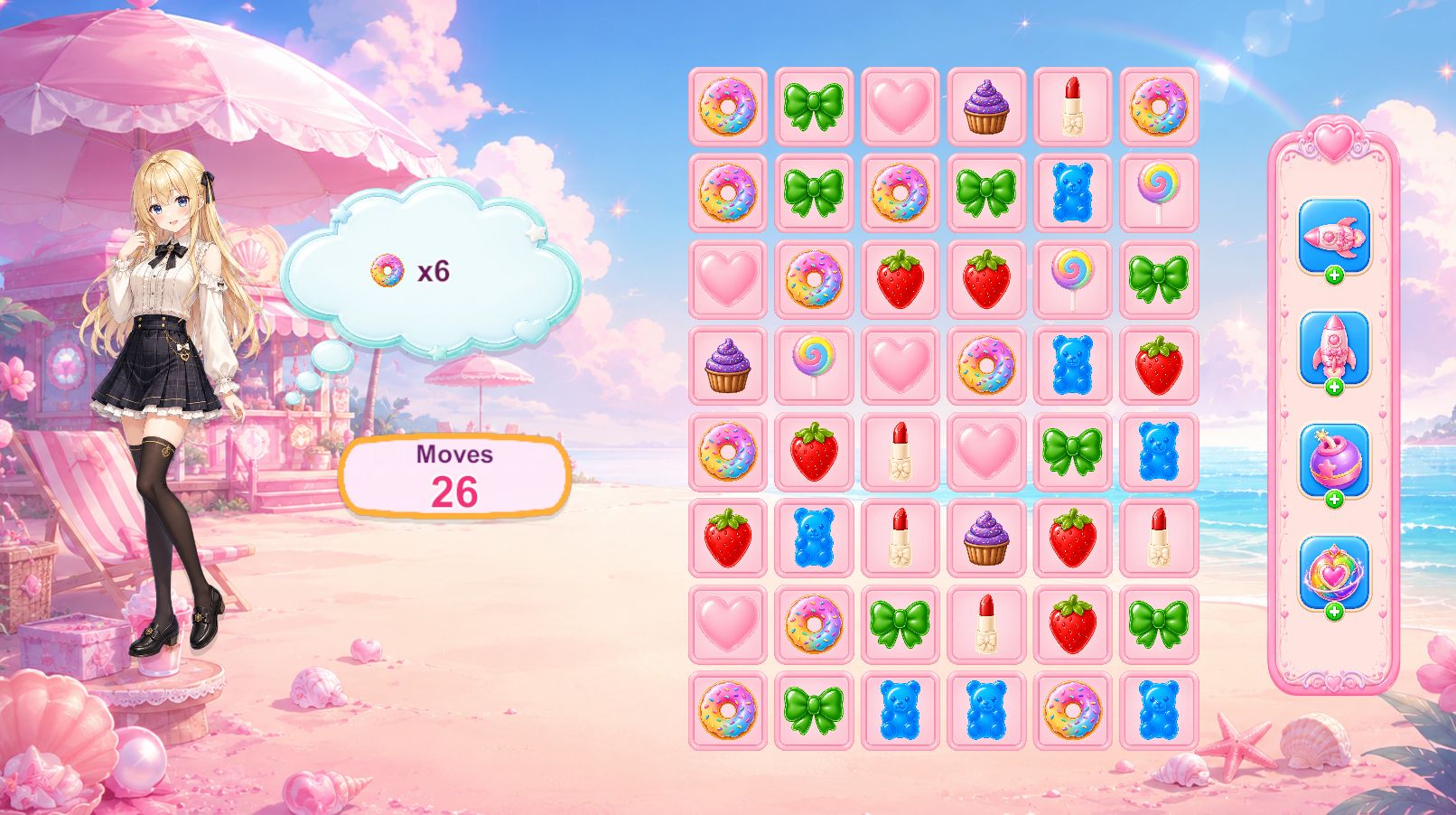 Match-3 Anime date - Unity Source Code screenshot 6