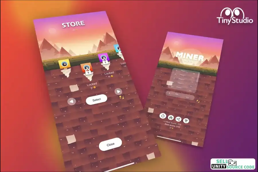 Miner Rush. SellUnitySourceCode screenshot 5