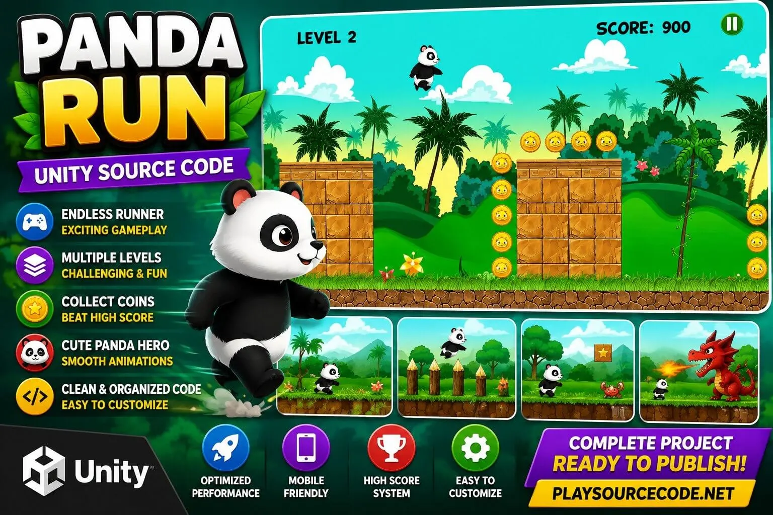Panda Adventure – Complete Unity Game source code