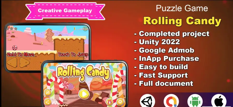 Rolling Candy – Unity – Admob SellUnitySourceCode screenshot 2
