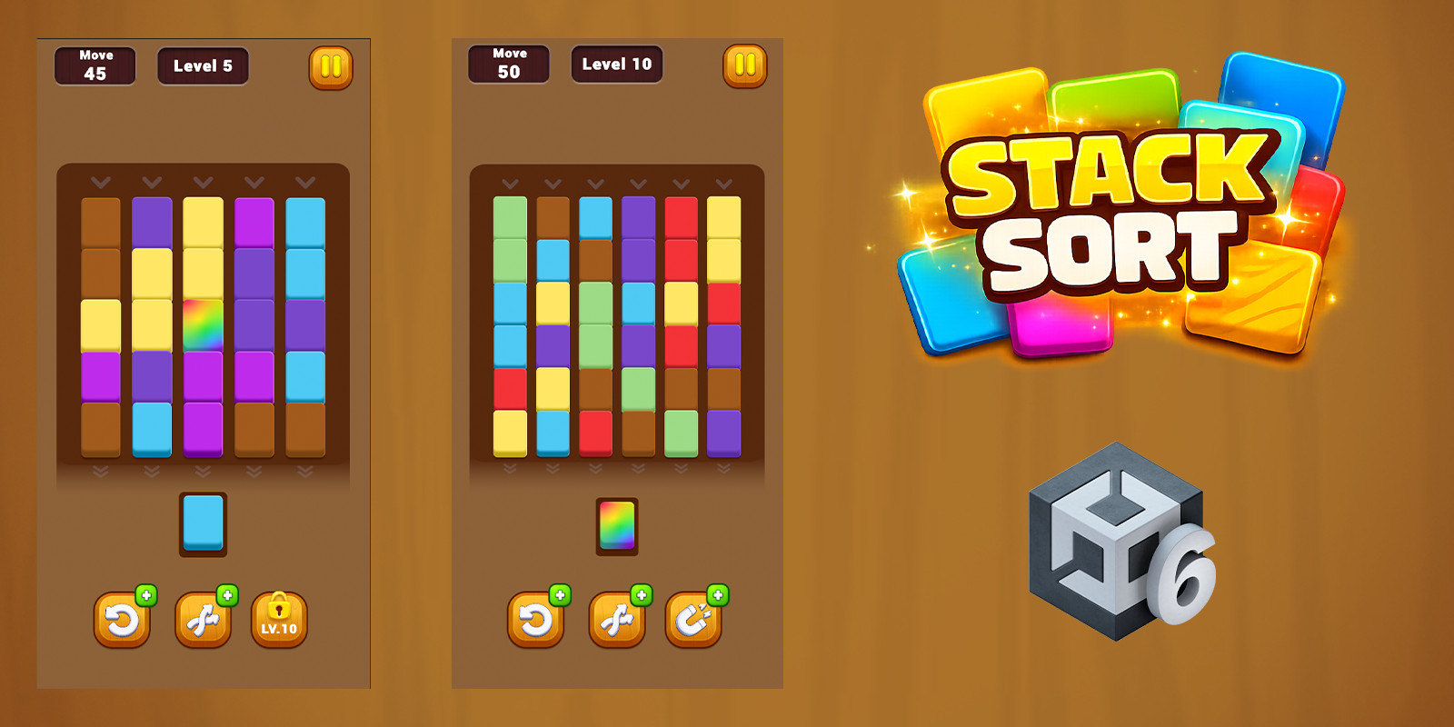 Stack Sort - Unity Puzzle Game with Editor screenshot 6