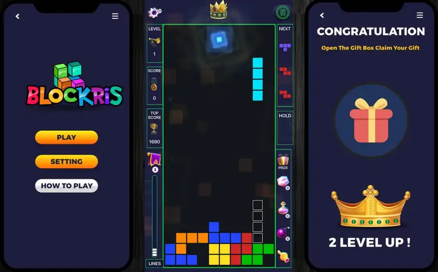 Tetrio Blockris Puzzle Game SellUnitySourceCode screenshot 5