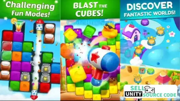 Toon Pet Crush Toy Cube Puzzle 2500 Levels – Unity SellUnitySourceCode screenshot 2