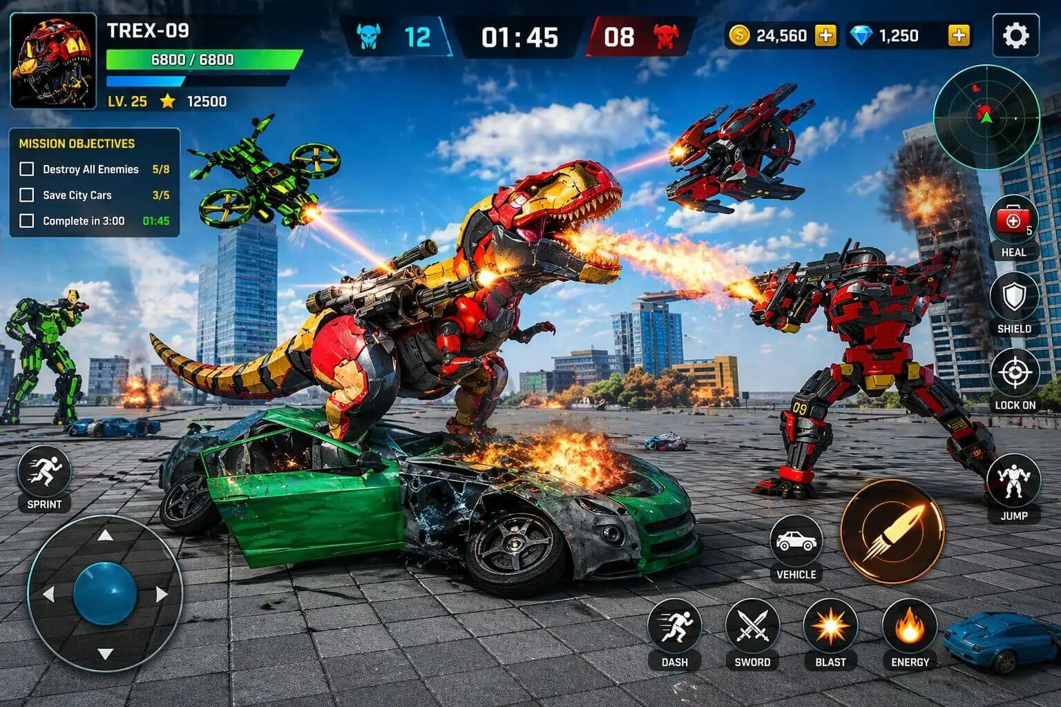 Trex Robot Transformation Unity Game screenshot 7