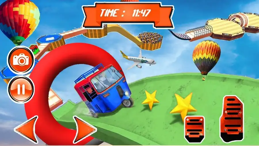 Tuk Tuk Auto Rickshaw Mega Ramp Stunt Impossible T SellUnitySourceCode screenshot 4