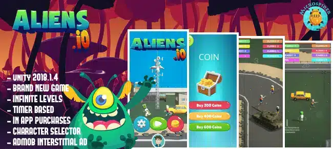  Ultimate Aliens.io – Trending IO Battle Game 2025 – 2025 Complete Unity Projects – SellUnitySourceCode.com | source code