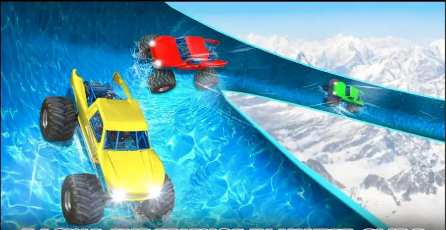 Water Slide Monster Truck Race - new free game 3d SellUnitySourceCode screenshot 3