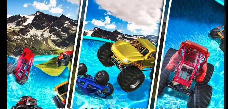 Water Slide Monster Truck Race - new free game 3d SellUnitySourceCode screenshot 4