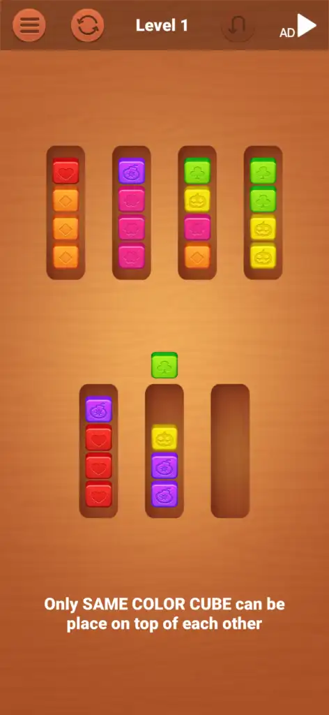 Wood Cube Sort SellUnitySourceCode screenshot 3