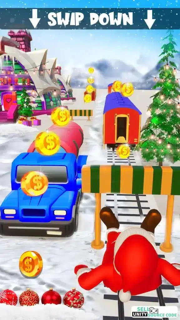 Xmas Santa Surfer Running Game SellUnitySourceCode screenshot 5
